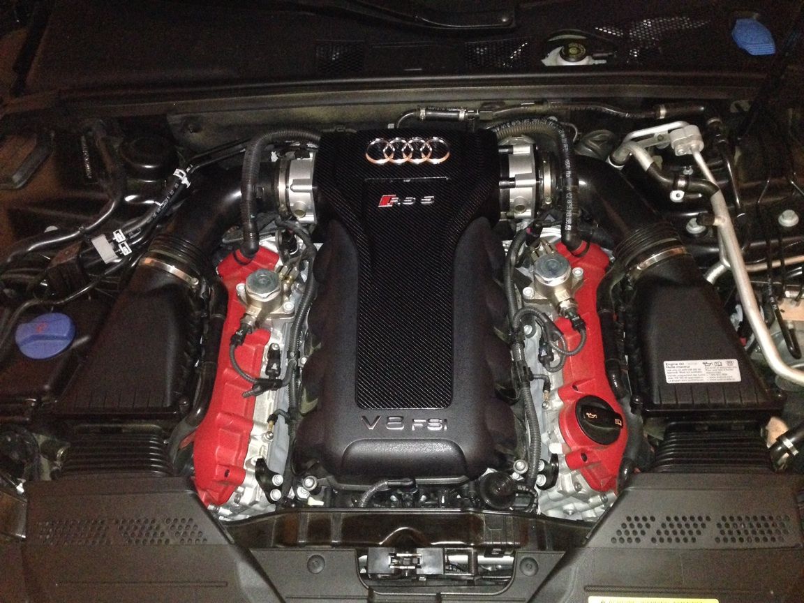 Audi RS5 Engine Cover Vvivid Vinyl 4D True R Carbon Fiber Vinyl Wrap Wu! Wraps Seattle Wa Photo